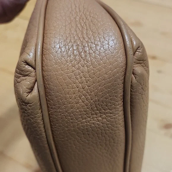 Brighton Pebbled Leather Crocodile Embossed Shoulder Handbag Purse Brown Camel - Picture 12 of 17